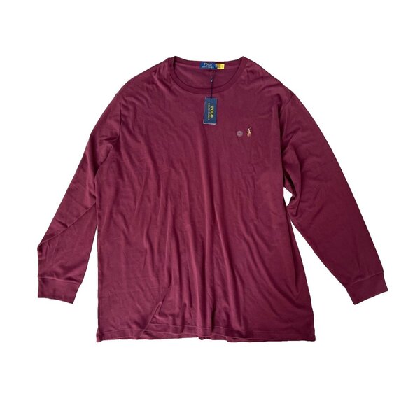 Polo Ralph Lauren Cotton Long Sleeve Shirt Wine ( 4XLT ) - Picture 2 of 3